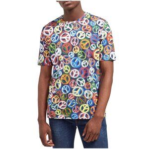Love Moschino Peace Print T-shirt men's L large short sleeve tee peace sign